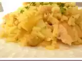 Receta Arroz con salmón, papas y garbanzos