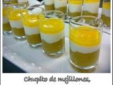 Receta Chupitos de mejillones, queso y melocotón