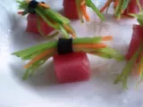 Receta Montaditos de atún rojo con atado de vegetales