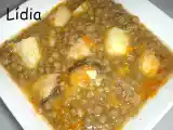 Receta Lentejas con bacalao y patatas