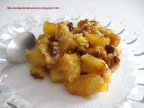 Receta Streusel o crumble de manzana y pasas caramelizadas