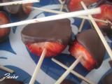 Receta Piruletas de fresas con chocolate