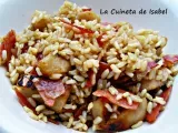 Receta Ensalada tibia de arroz, jamón y pera