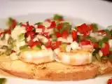 Receta Tosta de gambas con vinagreta