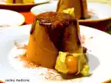 Receta Flan de mango, macadamia y physalis con cobertura de chocolate negro