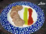 Receta Solomillos de cerdo con coulis de pimiento rojo y verde