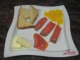 Receta Festivo salmón ahumado con huevo hilado