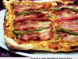 Receta Coca de pisto y bacon