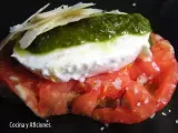 Receta Crostini de mozzarella, tomate y pesto, receta