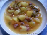 Receta Guiso de patatas con verduras y jamón ibérico, receta