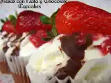 Receta Fresas con nata y chocolate cupcakes