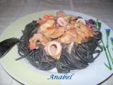 Receta Espaguetis negros con marisco