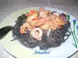 Receta Espaguetis negros con marisco