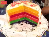 Receta Tarta arco iris