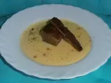 Receta Bizcocho de natillas de chocolate sobre sopa de natillas