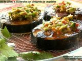 Receta Rodaja (rueda) de bonito a la plancha con vinagreta de vegetales