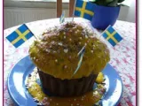Receta Muffin sueco de remolacha y azafrán “gigante”