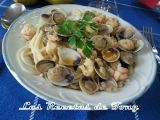 Receta Spaguettis con gambas y almejas al vino blanco