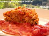 Receta Revuelto de guiso de tomate y cebolla.