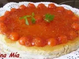 Receta Tarta de jamón dulce y queso con mermelada de tomates
