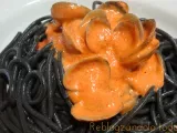 Receta Spaghetti de sepia con almejas y salsa de piquillos