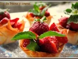 Receta Nidos pasta filo de fresas y crema