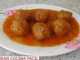 Receta Albondigas con salsa de tomate y puerro