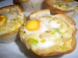 Receta Tartaletas de obleas con puerro y huevo