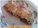 Receta Canelones de berenjena rellenos de carne picada