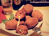 Receta Croquetas de risotto con sofrito de carne y corazón de mozzarella