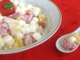 Receta Macedonia de frutas con marshmallows y sour cream
