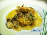 Receta Merluza al azafrán con chirlas