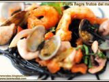 Receta Pasta negra frutos del mar.