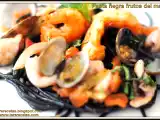 Receta Pasta negra frutos del mar.