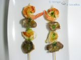 Receta Brochetas de la mar y tierra