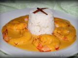 Receta Langostinos al curry con arroz a la canela