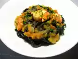Receta Tagliatelles al nero di sepia con vieiras