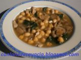 Receta Garbanzos con espinacas pollo y champinones