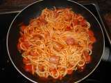 Receta Espaguetis con salchichas