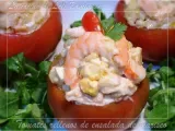 Receta Tomates rellenos de ensalada de marisco (el video subtitulado para sordos)