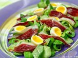 Receta Ensalada de anchoas, jamón de pato y berros