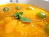 Receta Crema de calabaza al curry con guarnición de uvas