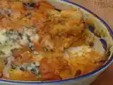 Receta Tortiglioni gratinados con calabaza y roquefort