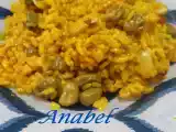 Receta Arroz de almejas, calamar con habas