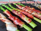 Receta Espárragos trigueros con jamón y bacon