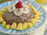 Receta Bowl cake de plátano con mango