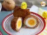 Huevos escoceses, cubiertos y rebozados