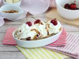 Receta Banana split, helado de vainilla con plátano