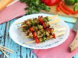 Brochetas de pollo y pimiento