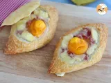 Receta Egg boat de bacon y queso munster